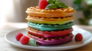 gaufre couleur arc-en-ciel