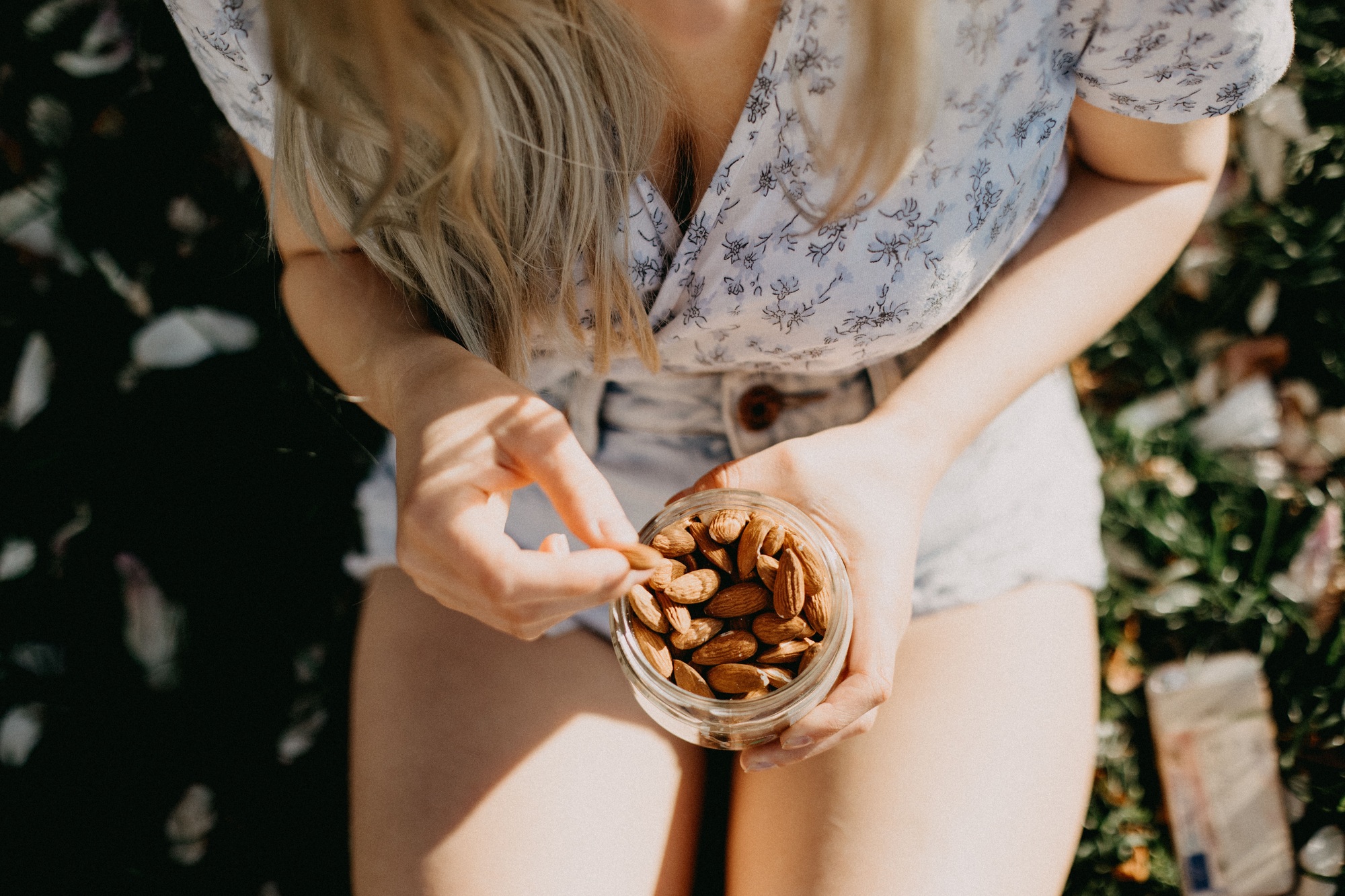 Eating almonds