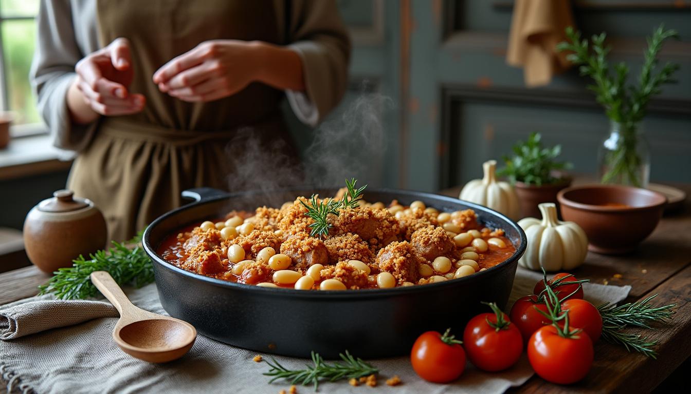 découvrez le cassoulet de castelnaudary, un plat authentique et savoureux, disponible à la vente en ligne. offrez-vous une expérience culinaire traditionnelle française directement chez vous avec notre délicieuse recette, préparée avec des ingrédients de qualité. savourez cette spécialité régionale et partagez un moment de convivialité en famille ou entre amis.