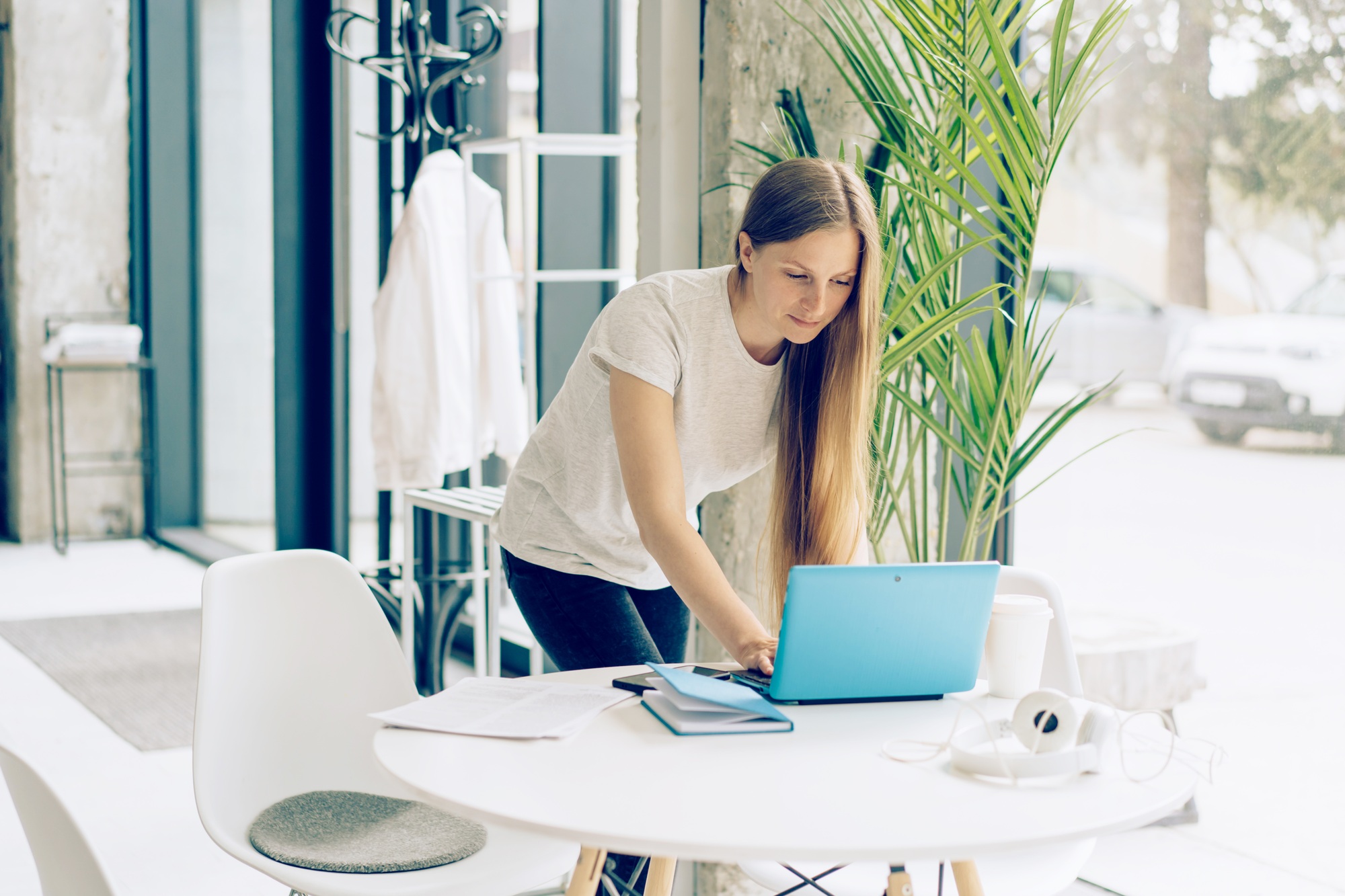 young girl boss in modern business office
