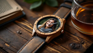 optez pour une montre en bois personnalisable avec photo et affirmez votre style unique. offrez ou portez un accessoire écoresponsable, original et gravé à votre image.