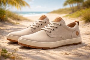 découvrez la chaussure timberland en toile pour homme, parfaite pour l'été : légère, confortable et stylée pour toutes vos aventures estivales.
